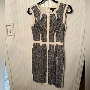 BCBGMaxazria Rumor Lace Black and Off White Color Block Dress Size 6